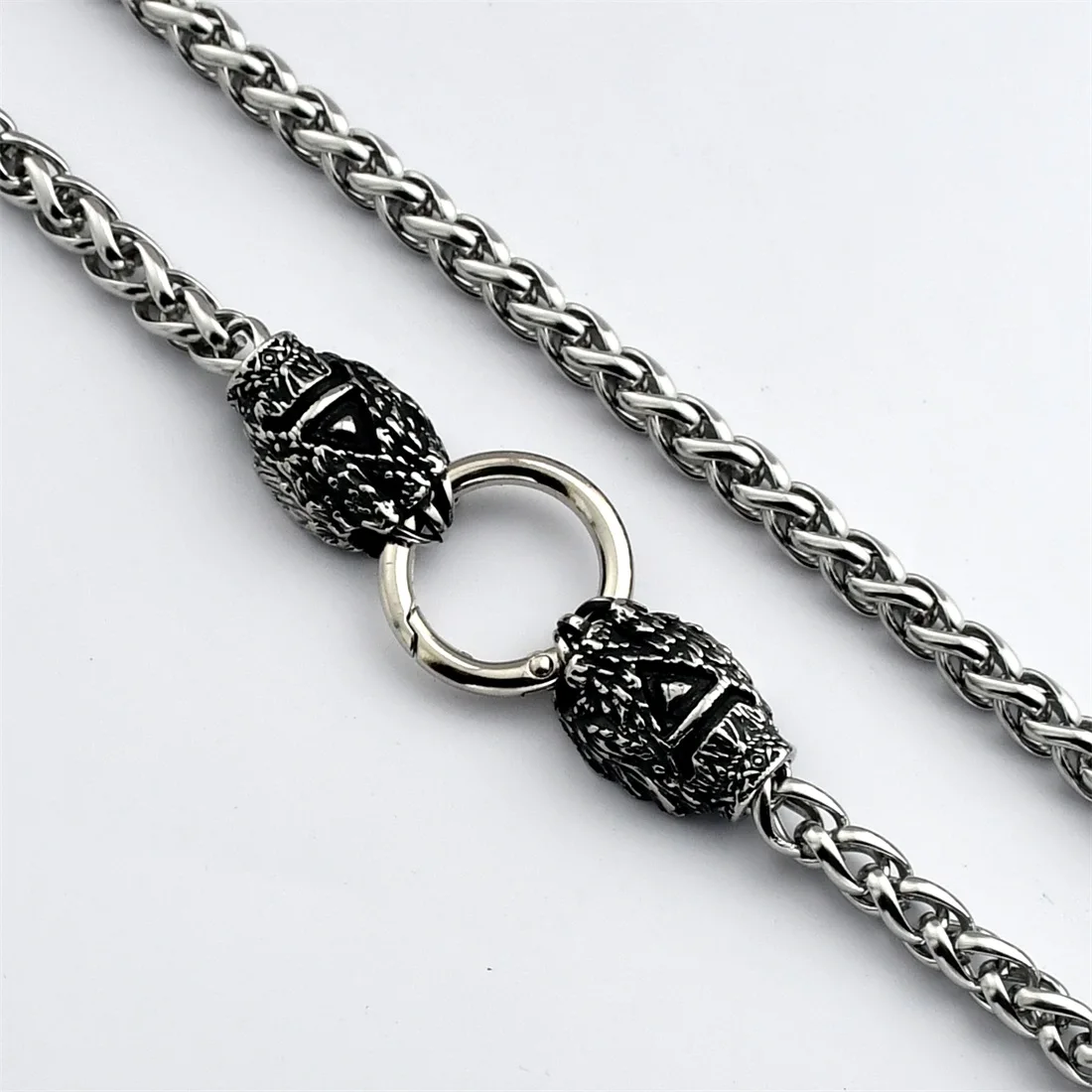 Viking Thor's Hammer Pendant Necklace Stainless Steel Bear Claw Chain Keel Chain Necklace Viking Jewelry