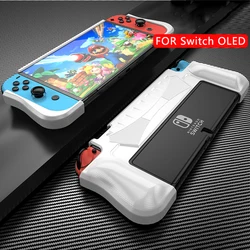 Ergonomic Comfort TPU Grip Protective Shell for Nintendo Switch OLED (White)