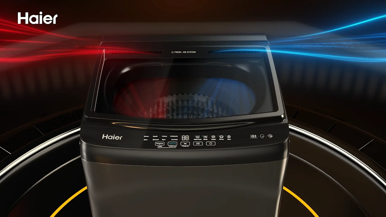 Haier 10 KG Top Loading Washing Machine/air dry/fresh air system/near zero water pressure/NZP (HWM100-316S6)