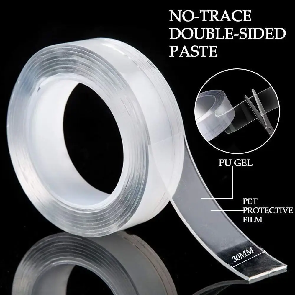 1/3/5m Nano Tape nastro biadesivo nastro impermeabile senza tracce per adesivo in Gel per rubinetto del lavandino della cucina del bagno