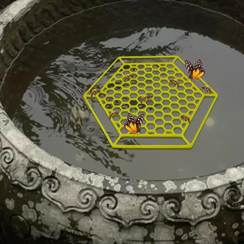 Bee Waterer Appealing Hexagonal Type Floating Bee Island ABS innovative Insect Catching Cup Drinking Cup For Ourdoor