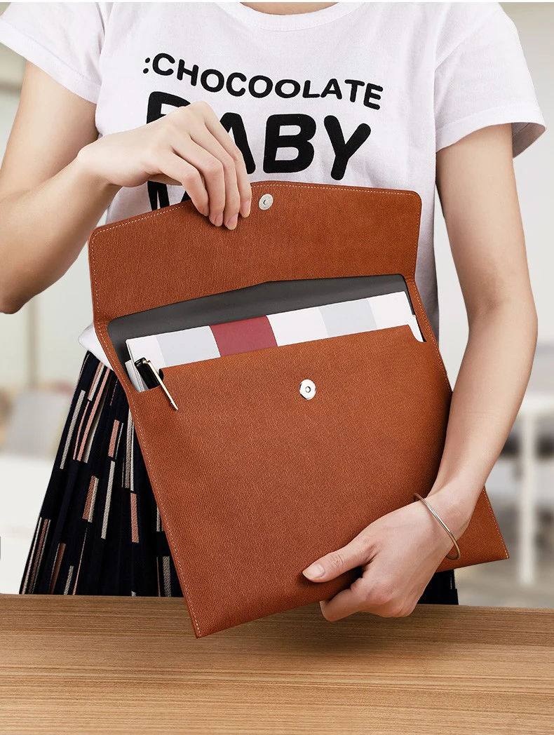 Document PU Business Briefcase File Bag, A4 Folder, School Office Storage Print Pattern LOGO