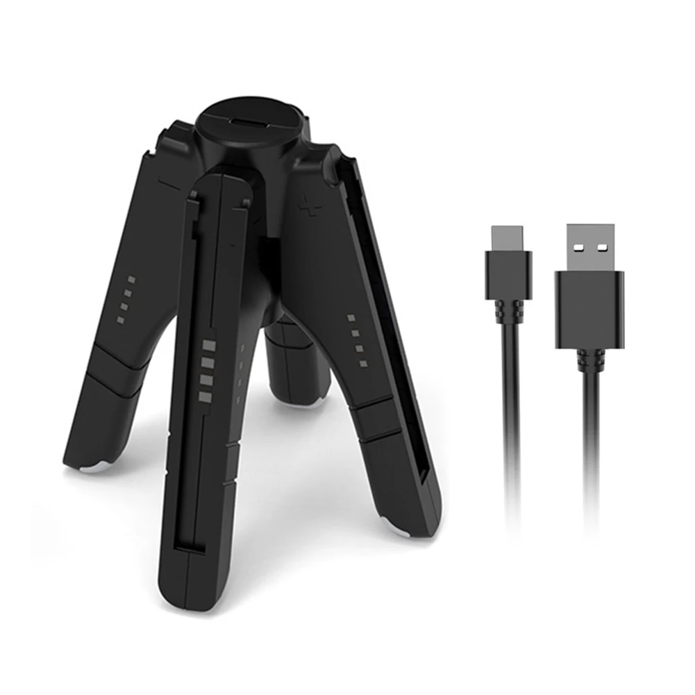 【New-store】 4 in 1 Joy-con Charger Grip for Nintendo Switch/Switch OLED Controller Charger LED Indicator Joycon Handle Charging Dock Stati