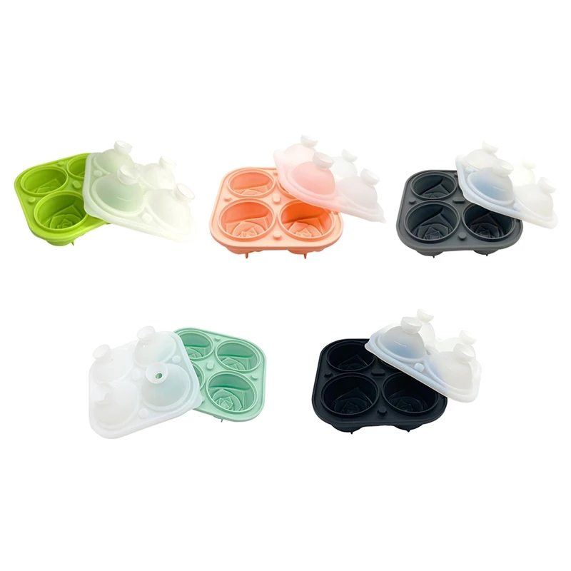 

3D Rose Ice Square Mold,Ice Square Trays,Make 4 Giant Cute Flower Shape Ice,Dishwasher Fun Big Ice Ball Maker