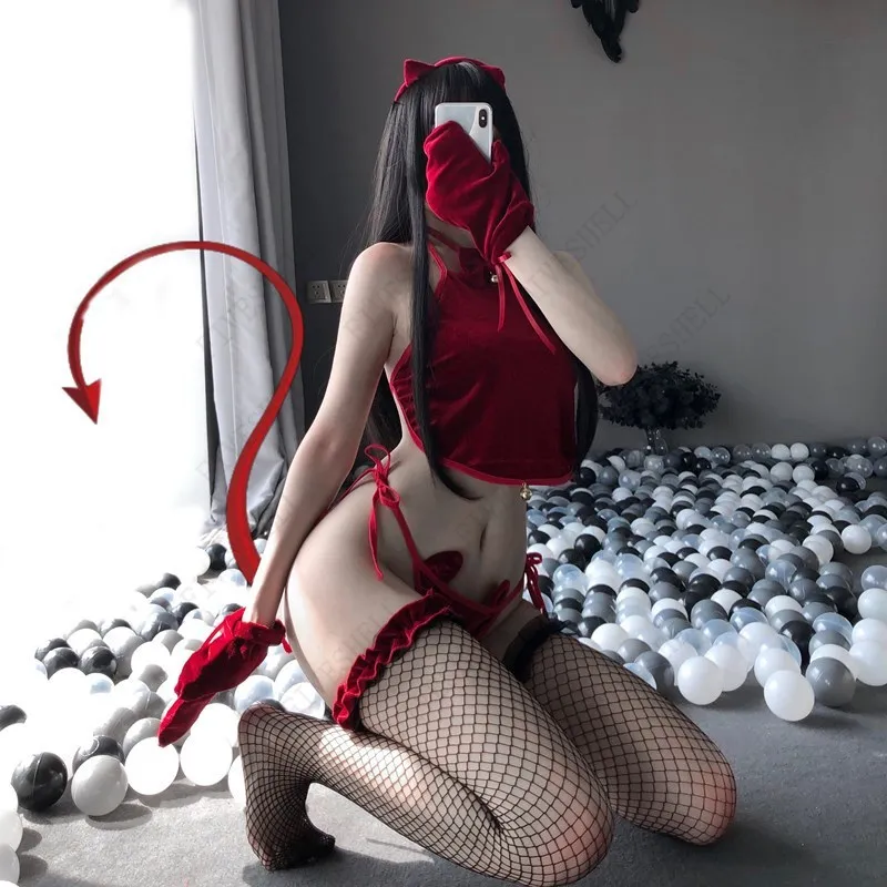 

Women Lingerie set Cute Piggy Animal Sexy costume Biniki thong lenceria erotica mujer sexi with gloves and tail