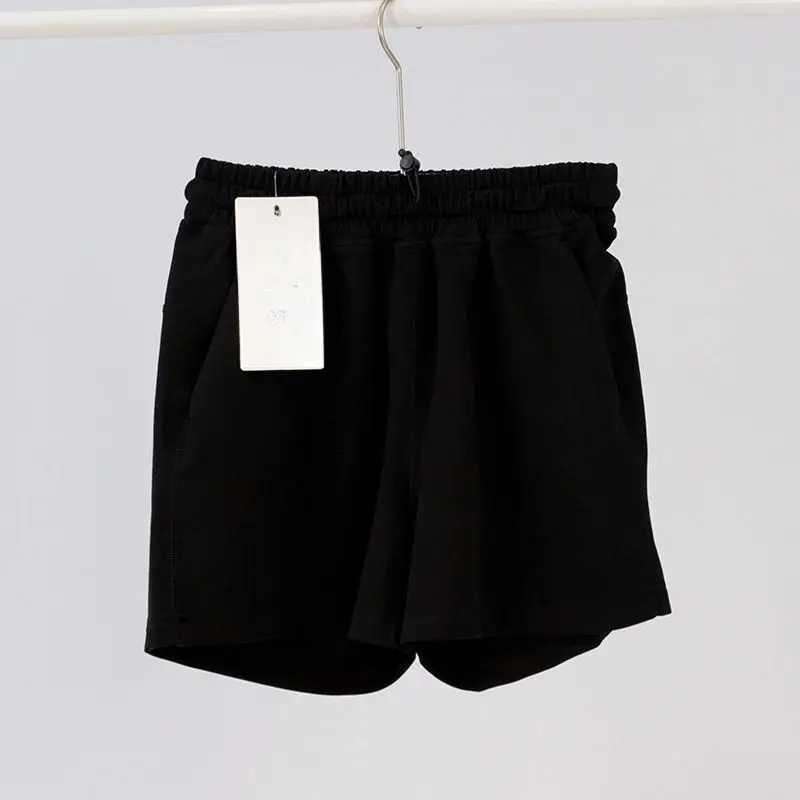 Solid Color Permeable Tennis Shorts Fitness Women's Sports Loose Cotton High Waist Elasticity Waistbelt Shorts for Yoga