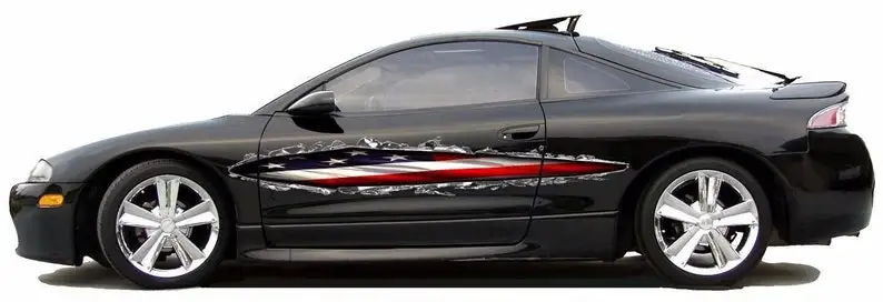

American flag ripped tear motorcycle dirt bike go kart race car golf cart semi trailer vinyl graphic decal sticker