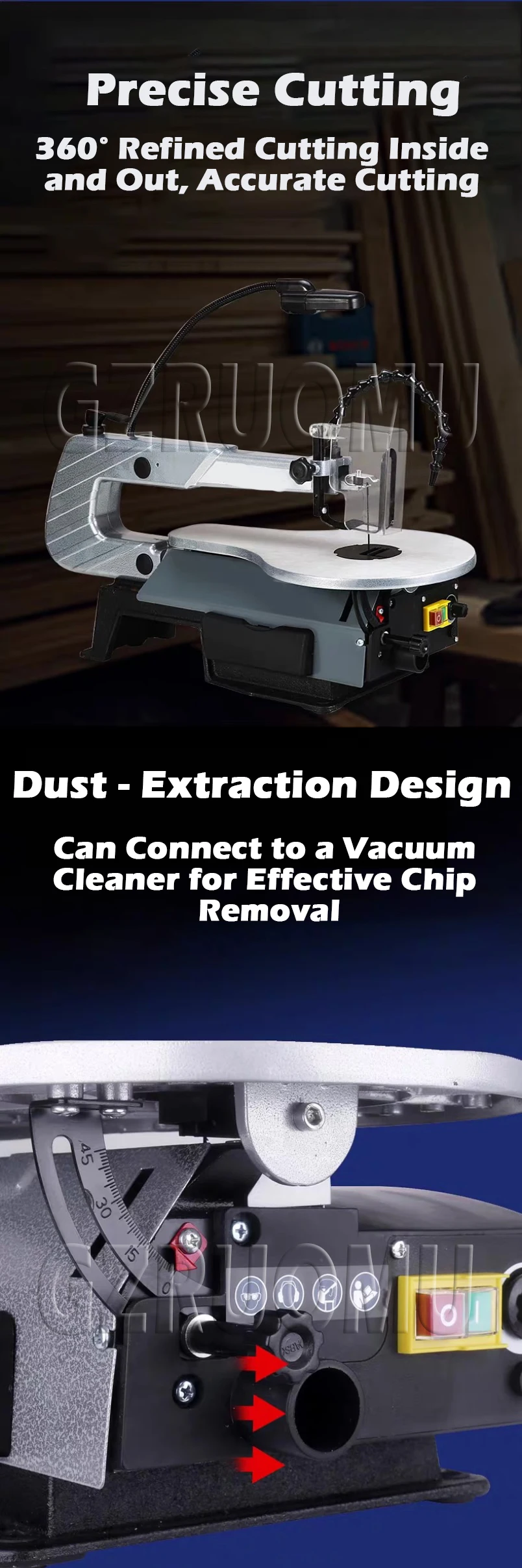 Electric Desktop Woodworking Band Saw Machine Small Multifunction Curve Cutting