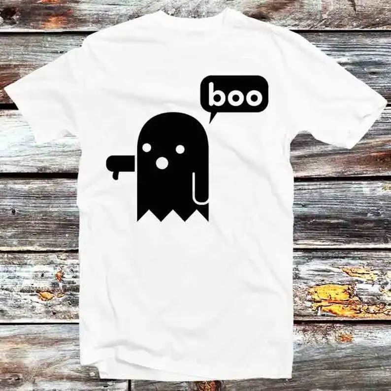 

Ghost Boo Dislike Horror T Shirt Vintage Retro Cool Gift Mens Womens Unisex Cartoon Anime Top Tee B779