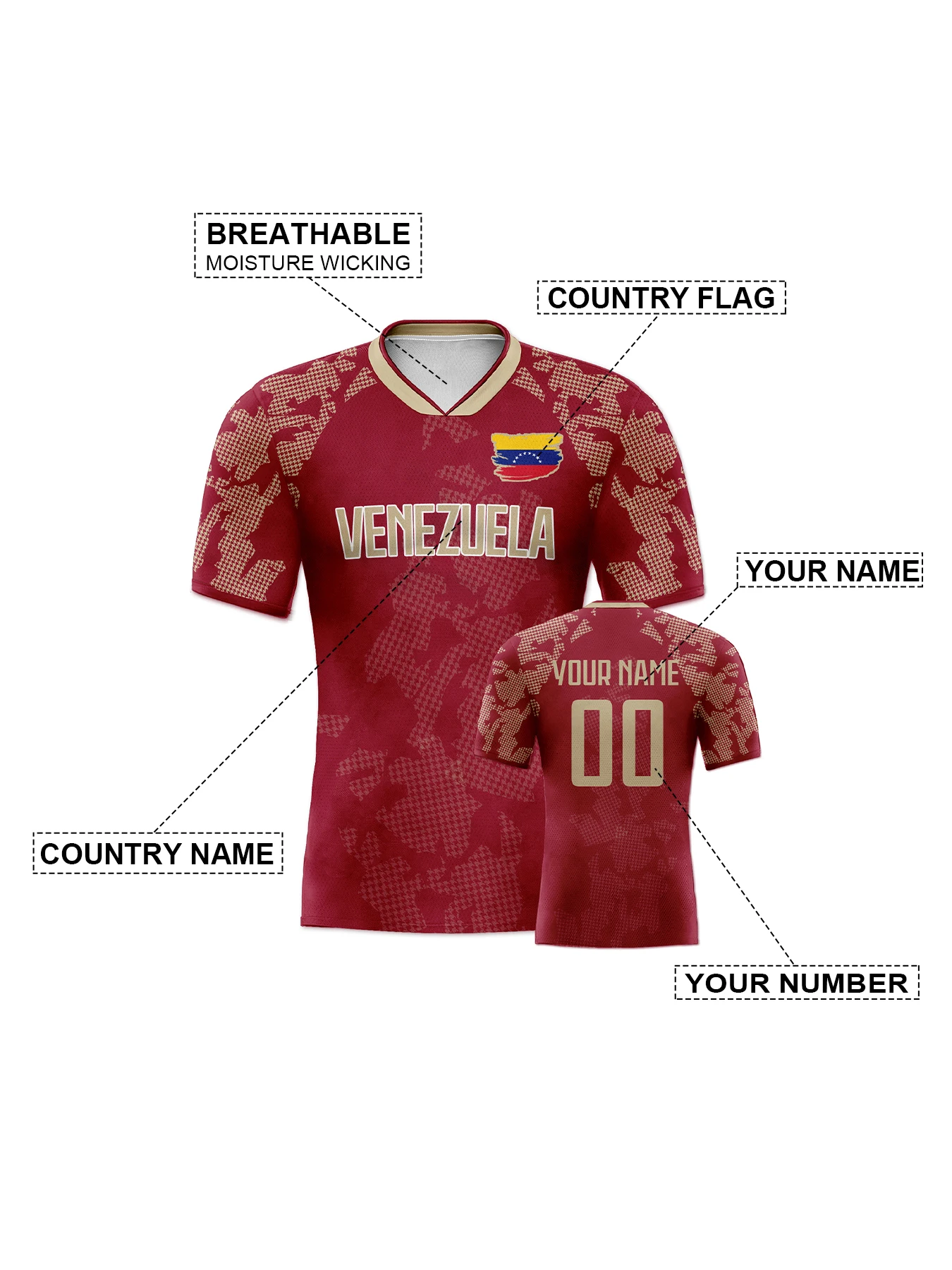 custom venezuela soccer jersey personalized name number, national team football shirt flag design for men youth women Custom Venezuela Soccer Jersey Personalized Name Number, National Team Football Shirt Flag Design for Men Youth Women 4