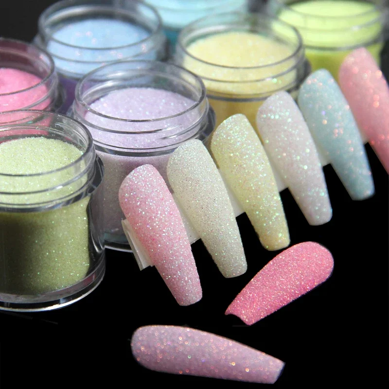 Iridescent Sugar Nail Glitter 3.5g Colorful Candy Coat Powder Pigment For Manicure Sugar Effect Shiny Dust Nail Art Decorations
