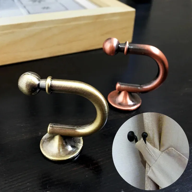1pcs Wall Mounted Metal Curtain Hooks Holdback Decorative Drapery Hanger