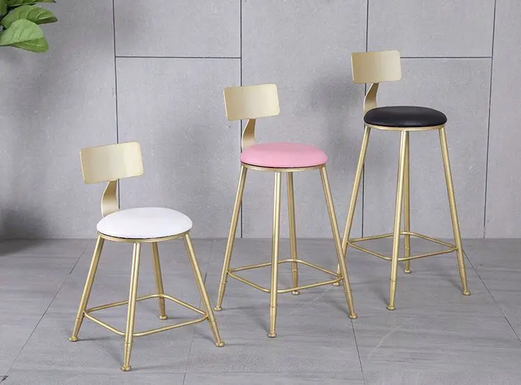 Nordic Minimalist Modern Wooden Frame Casual Adjustable Ergonomic Bar Stool High-Leg Backrest Tall Chair Home Dining Viral Stool