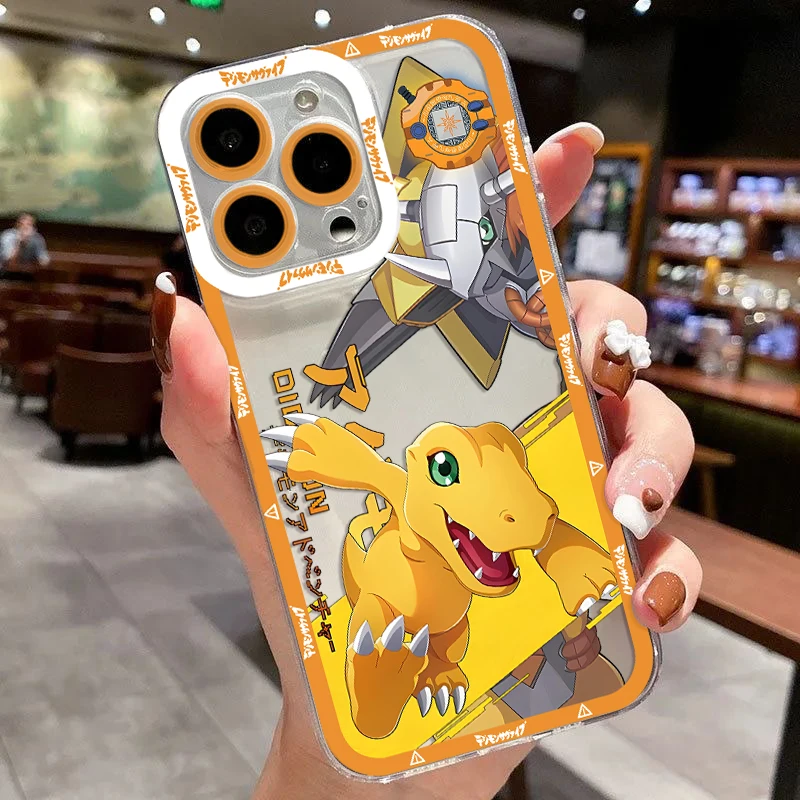 thumbnail image 1 of Funda de teléfono Anime Digimon para iPhone 16 15 14 13 12 11 Mini Pro Max X XR XSMax 7 8 Plus SE20 cubierta transparente, 1 of 5