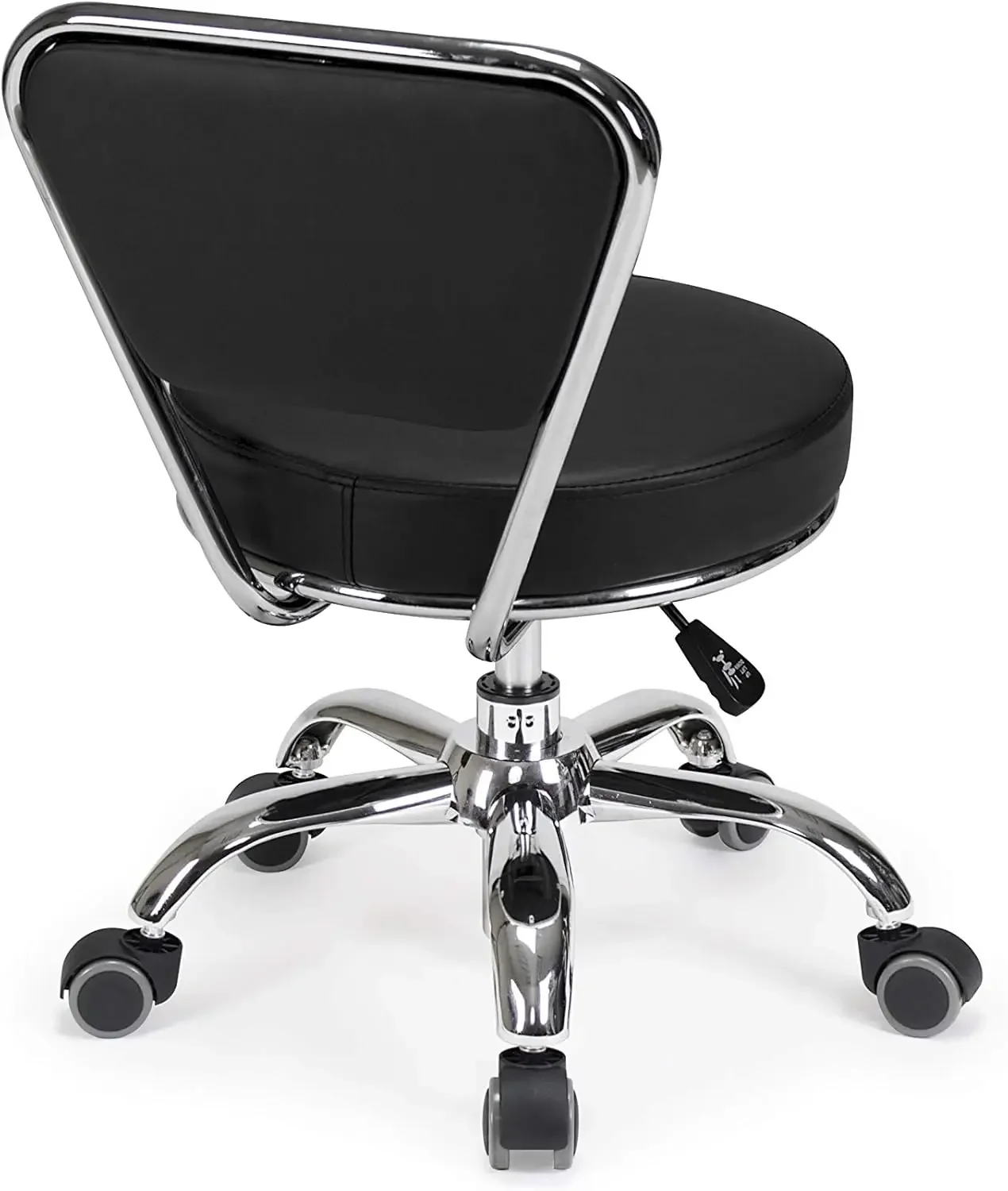 Garage Rolling Seat (Black) Pneumatic, Short Stool with Adjustable Height 13"-15", Perfect for Garage Task, Home Cleaning 4
