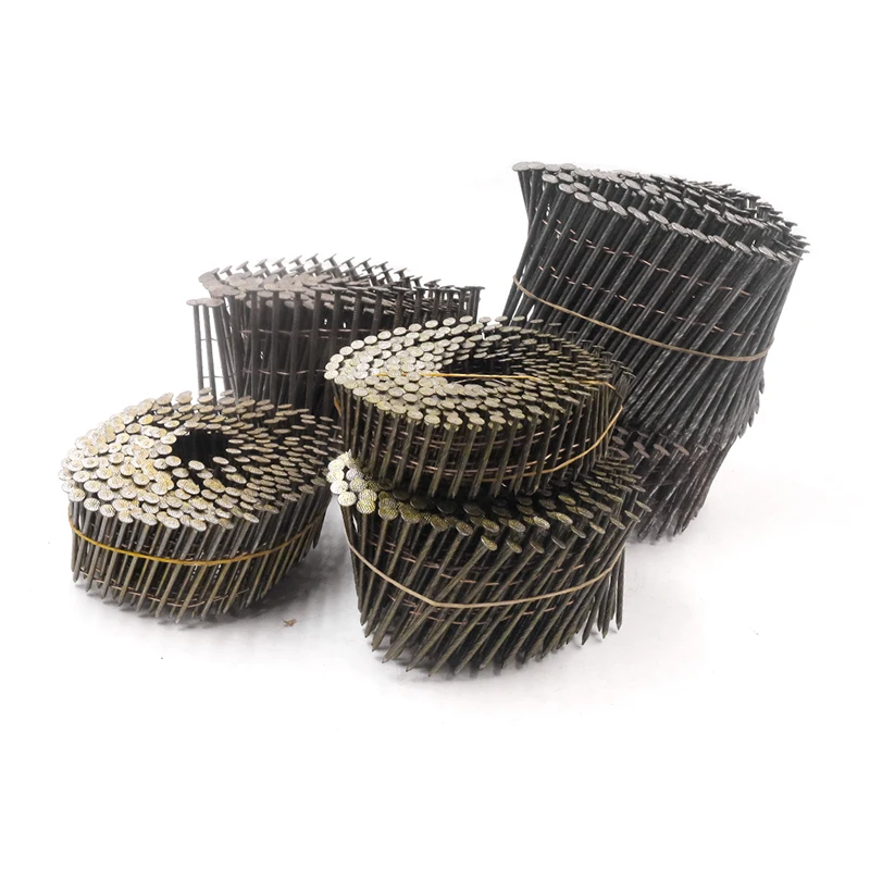 Fio Agrupado Coil Nails Cabeça Redonda Haste de Rosca de 15 Graus Pregos para Paletes de Madeira Pneumatic Nail Gun Use