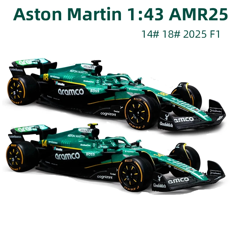 Bburago 1:43 2025 Aston Martin AMR25 F1 Formula Car Model Die Cast
