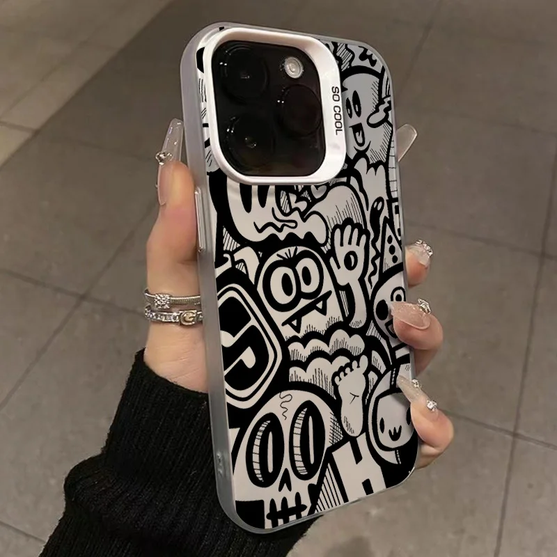 Super Cool Black Graffiti Phone Case for Samsung Galaxy S25