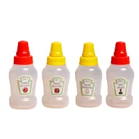 Condiment Bottles, 4pcs Portable Seasoning Storage Containers Jars BBQ  School Bento Box Dressing Dispensers For Ketchup，Honey 1