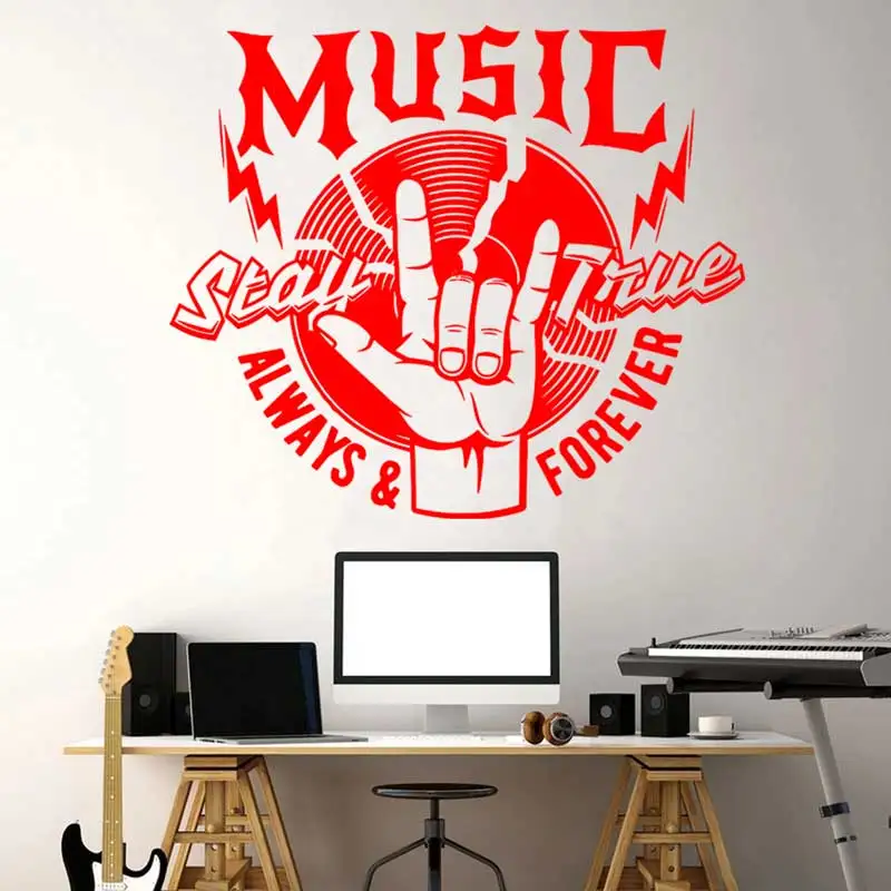 Music Wall Stickers Modern Bar Rock Drumming Rap Art Studio Video Live Room Kids Room Decor Vinyl Wall Stickers Special Gifts 28