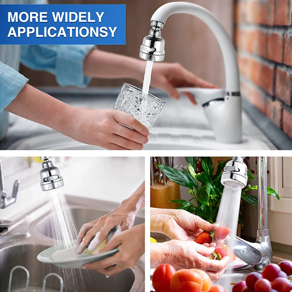 360 Degree Swivel Kitchen Faucet Aerator Adjustable 2/3 Modes Sprayer Filter Diffuser Bath Water Saving Tap Mixer Faucets Nozzle faucet aerator