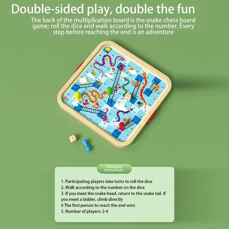Multiplication Board Game Math Wooden Montessori Toys Kids Learning Educational Table With Flash Cards Counting Teaching Aids 3
