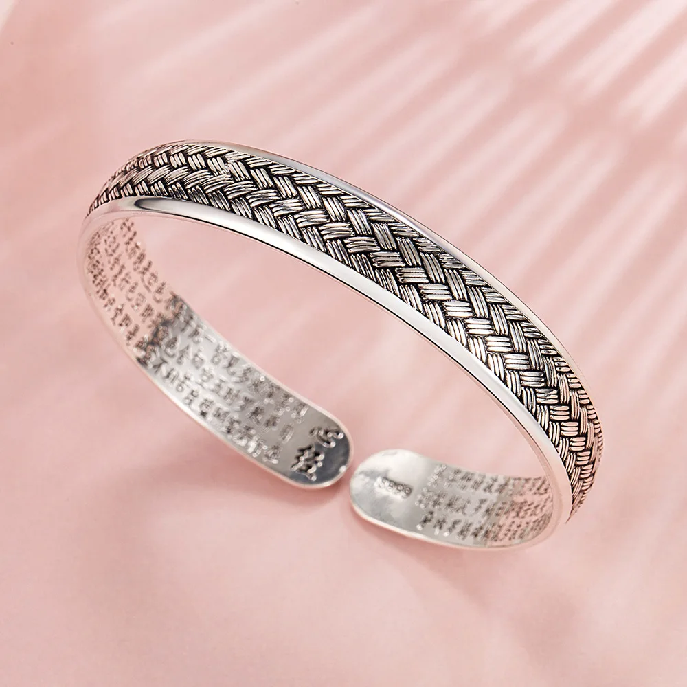 

925 Sterling Silver Written Words Weave Bracelets Bangles For Women Luxury Designer Jewelry Gift Female Free Shipping Offers