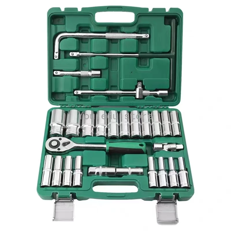 

28 Piece Ratchet Socket Wrench Set, Automotive Maintenance Combination Tool