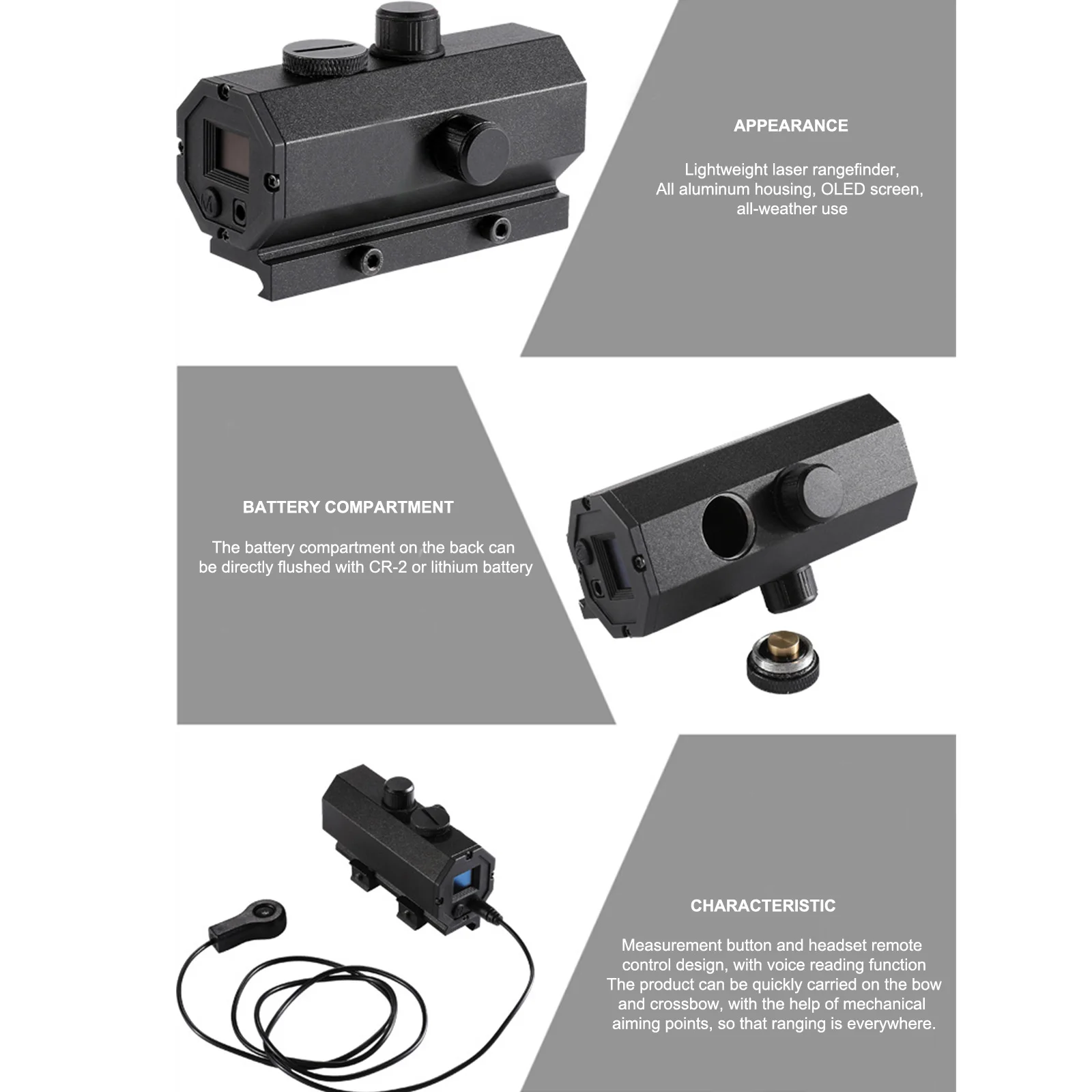 MINI8 Laser Rangefinder Riflescope Long Range 1200M Real-time Ranging Distance Meter Telemeter for Outdoor Hunting