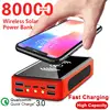 80000mAh Wireless Solar Power Bank Fast Charging Mobile Phone 4USB Charging Large Capacity External Battery for Xiaomi Huawei 1