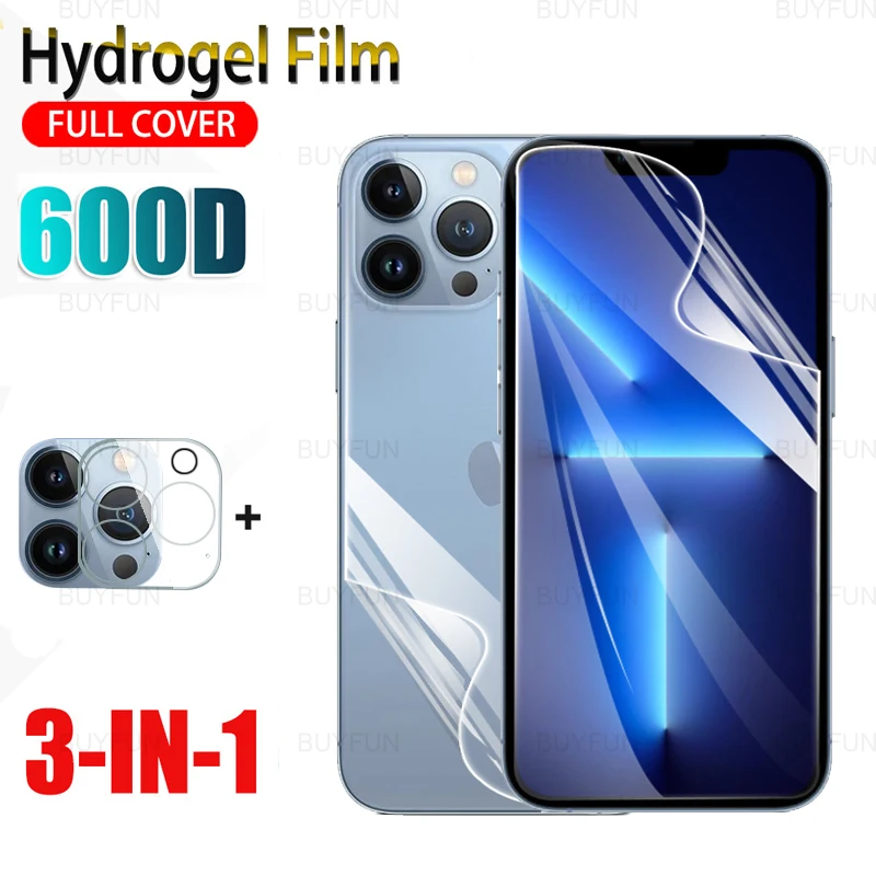 iphone 12 Mini camera lens protector For iPhone 13 Pro Max 3in1 Hydrogel Film Screen Protector For Apple iPhone 13 12 11 Pro Max iphoe 13mini 12mini Back Camera Film iphone lens protector