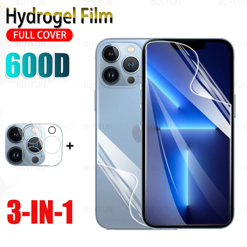 iphone 12 Mini camera lens protector For iPhone 13 Pro Max 3in1 Hydrogel Film Screen Protector For Apple iPhone 13 12 11 Pro Max iphoe 13mini 12mini Back Camera Film iphone lens protector iPhone 12 Mini