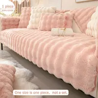 Artificial Rabbit Fur Sofa Cover Non-slip and Dustproof Thick Soft Couch Cover Furniture Protector 1