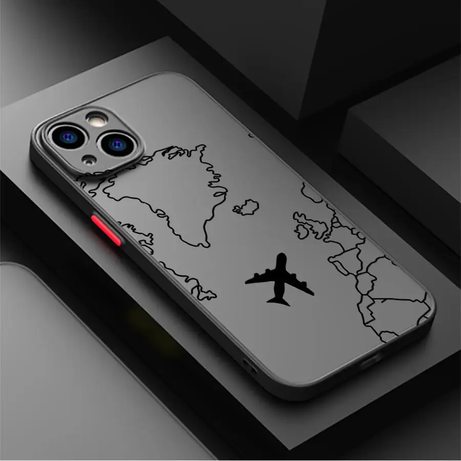 Airplane Topographic Shockproof Phone Case Cover
