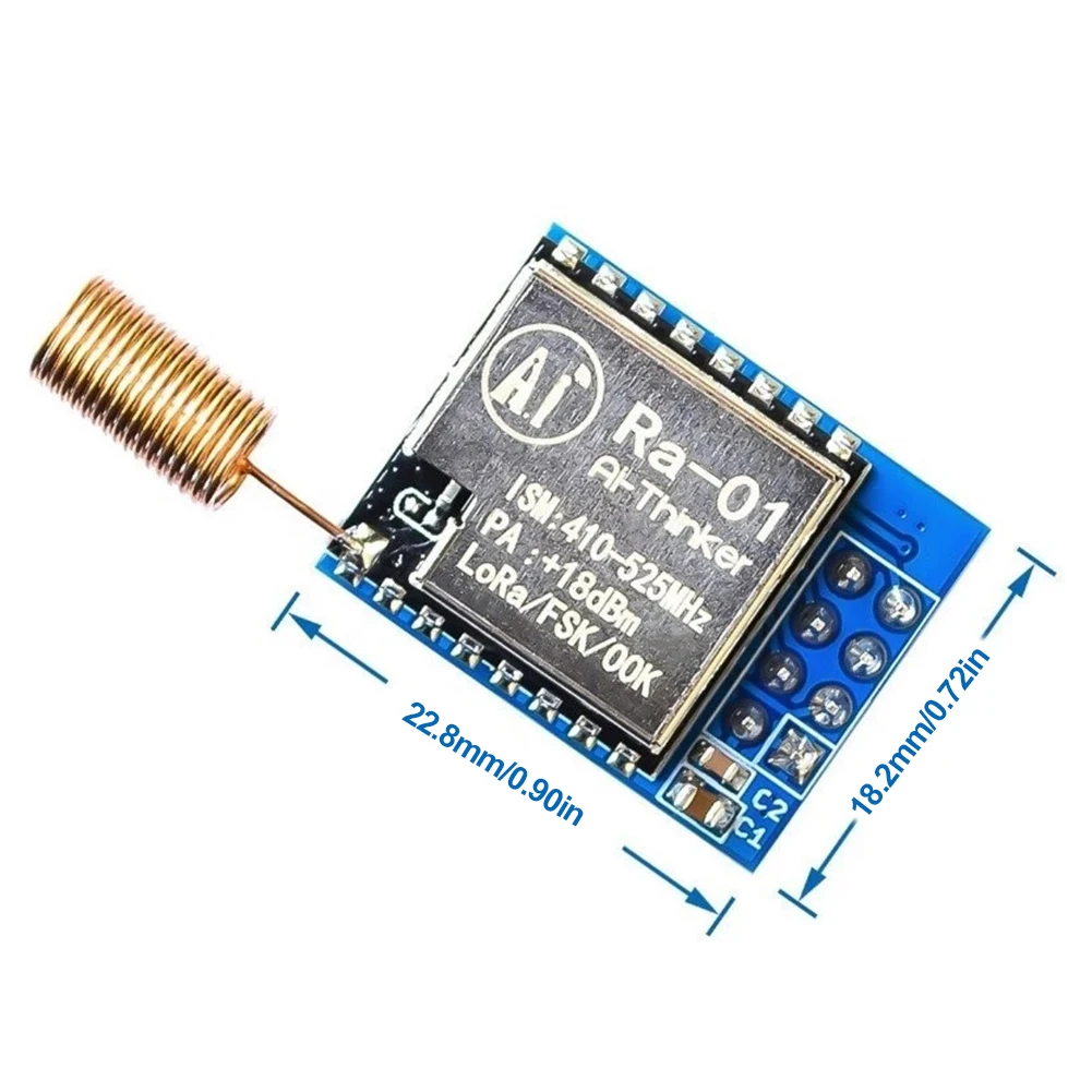 RA-01 SX1278 LORA 무선 스프레드 스펙트럼 전송 모듈 433M 시리얼 RA-01 모듈 스프링 안테나 포함 최대 거리 15KM