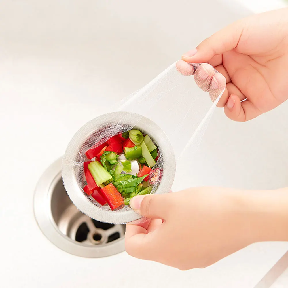 

30pcs Disposable Sink Filter Mesh Bags Kitchen Sink Strainer Drain Hole Anti-blocking Garbage Bag Cleaning Strainers Net