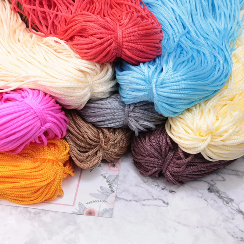1Pc 200g Crocheting Hollow Yarn Nylon Cord Knitting Thread Crochet Line DIY Bracelet mat hat bag Shoes handmade 3mm 200m 4