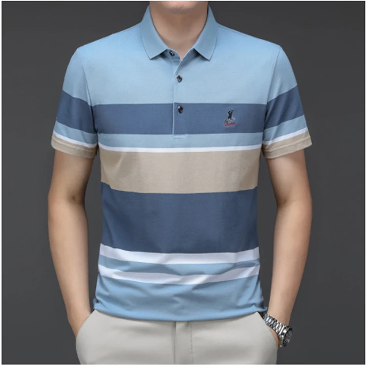 Summer New Men Polo Shirt High Quality brand cotton Short Sleeve men's polo shirt Business casual striped shirt polo men tops 16 Sd60f525c062c48b9bf5b36df9e6397b3o