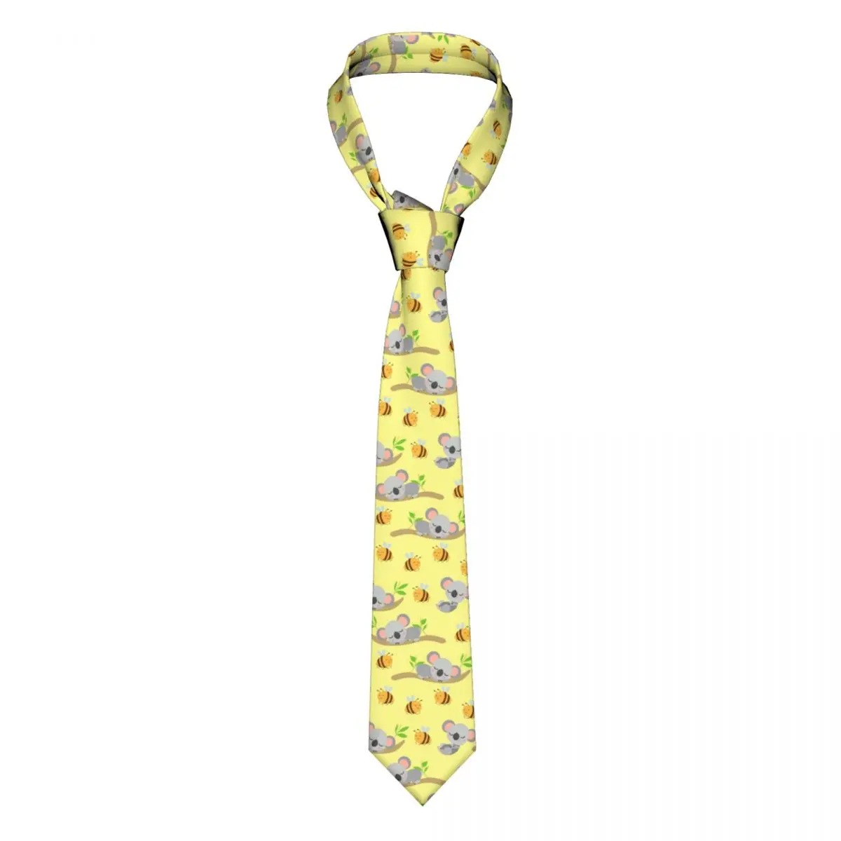 

Mens Tie Slim Skinny Koala Babies Sleeping On Branches And Bees Necktie Fashion Necktie Free Style Men Tie Party Wedding