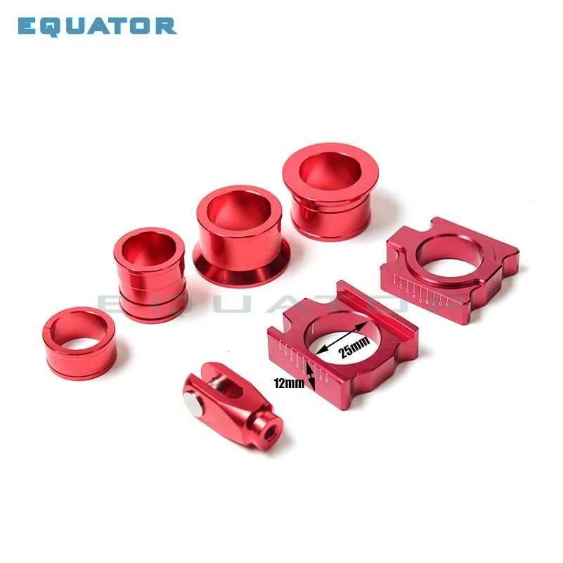 

CNC Aluminum Rear Chain Adjuster Axle blocks with wheel busher Spacer sleeve and Brake clevis for CR125 CRF 250X 450R Dirt bike