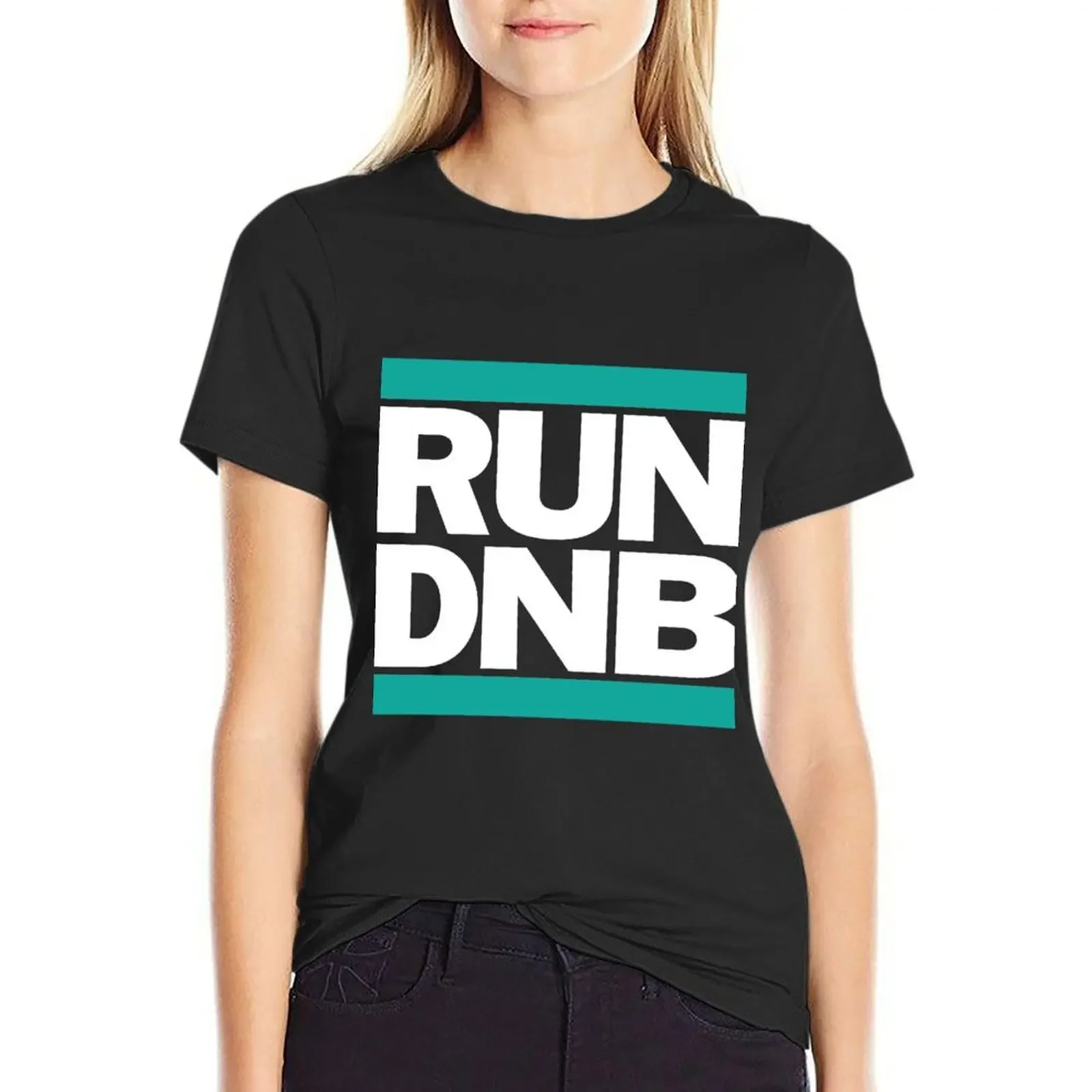 Футболка RUN DNB, аниме одежда в стиле хиппи, винтажная одежда, Симпатичные футболки для женщин