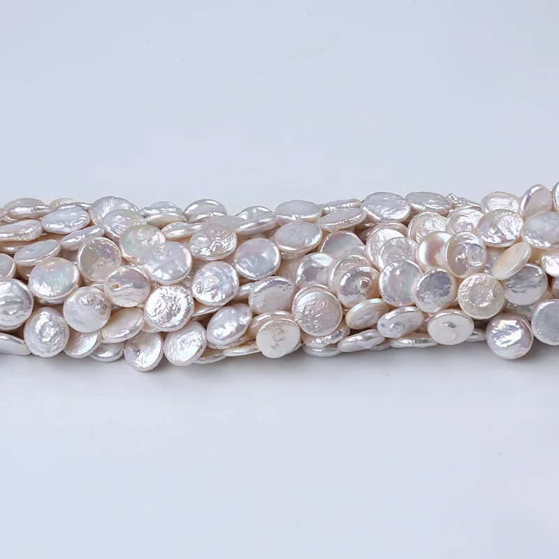 10-11mm Coin Shape Natural Freshwater Loose Wholesale Flat Bead Strand Pearl 2