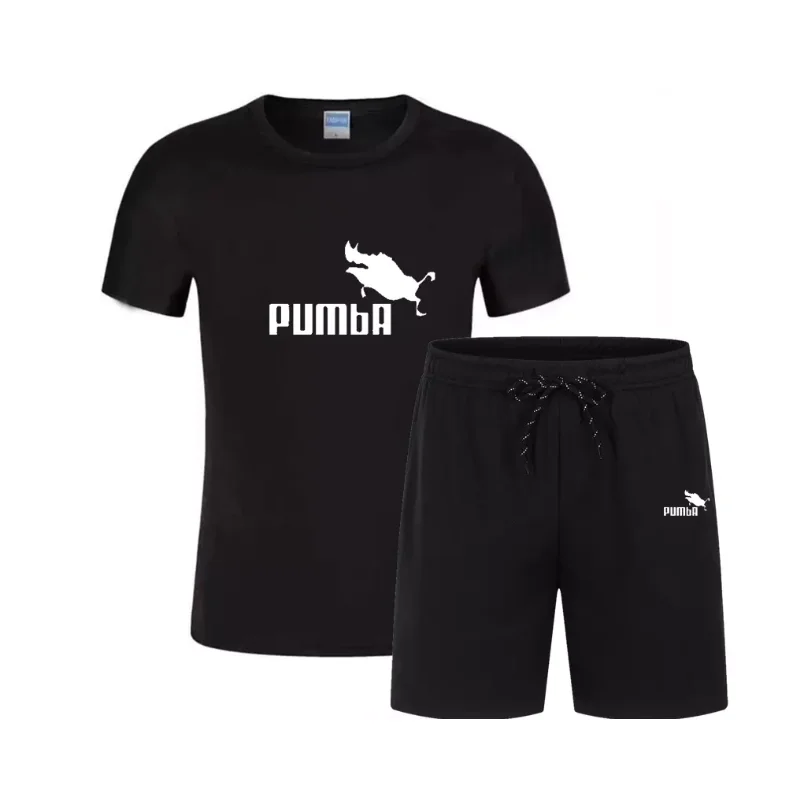 

2024 new men's sportswear fitness set running suit casual T-shirt+shorts set breathable jogging sportswear 2-piece set for men