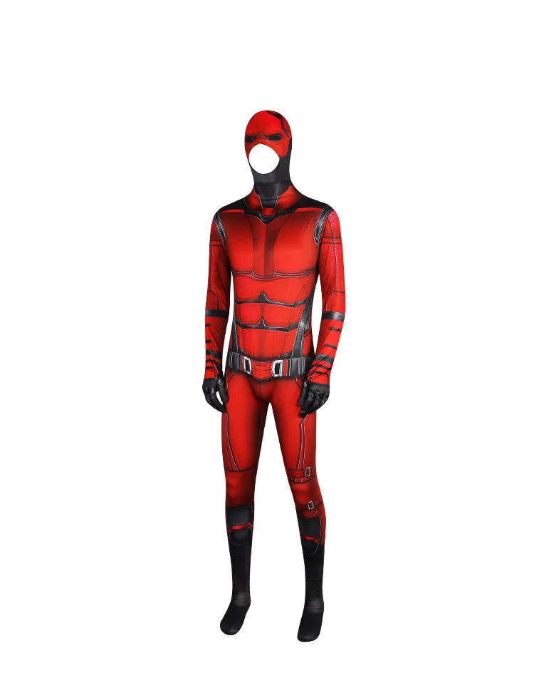 Marvel Comics: Daredevil | Red Bodysuit and Mask Cosplay Costume 22 Marvel Comics Daredevil Red Bodysuit Mask Cosplay Costume