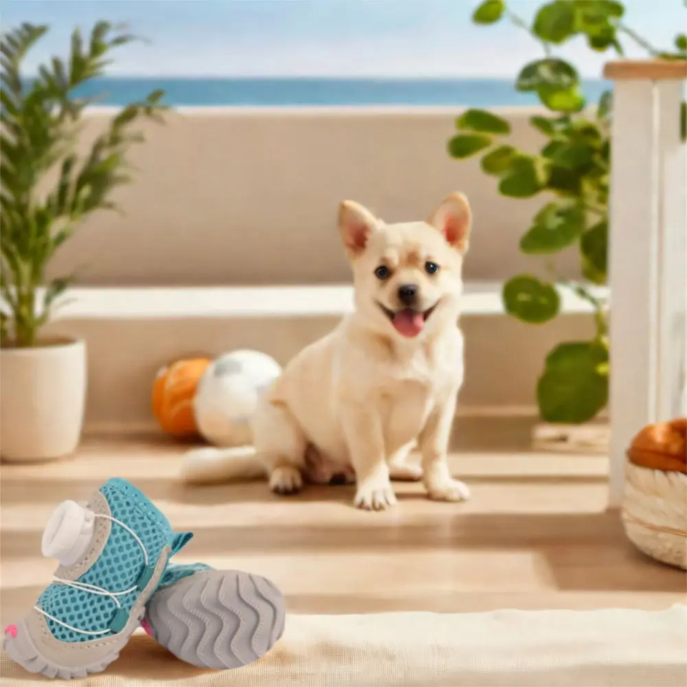 Anti-slip sole detail of dog shoes