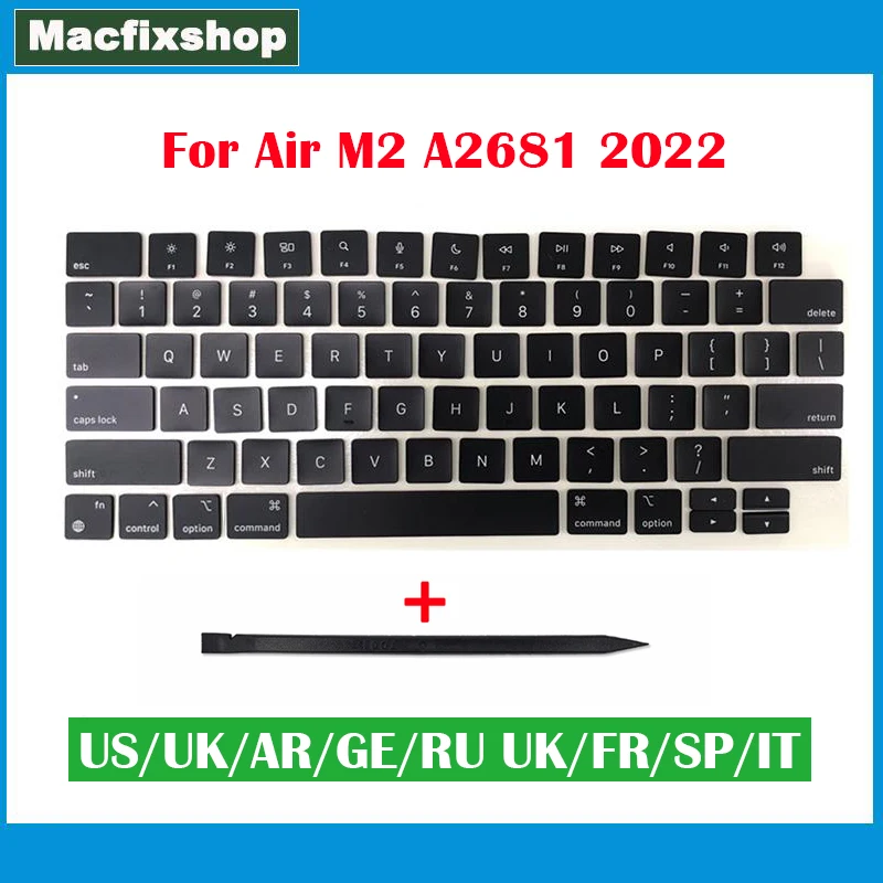 Us Uk Ar Ge Ru Fr Sp It Laptop A2681 Tasti Cap 2022 Anno Per Macbook Air Retina 13.6 Pollici M2 A2681 Tastiera Keycap Emc 4074
