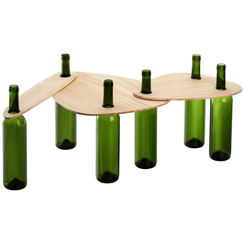 3 Pieces Wine Bottle Topper Serving Tray Wooden Topper Charcuterie Flat Serving Board Party Floating Cheese Wood 5