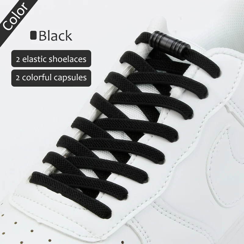 Metal Lock Elastic Shoelaces No Tie Shoe Laces For Kids and Adult Sneakers Lazy Laces One Size Fits All Shoes - Топ-200 товаров с Али