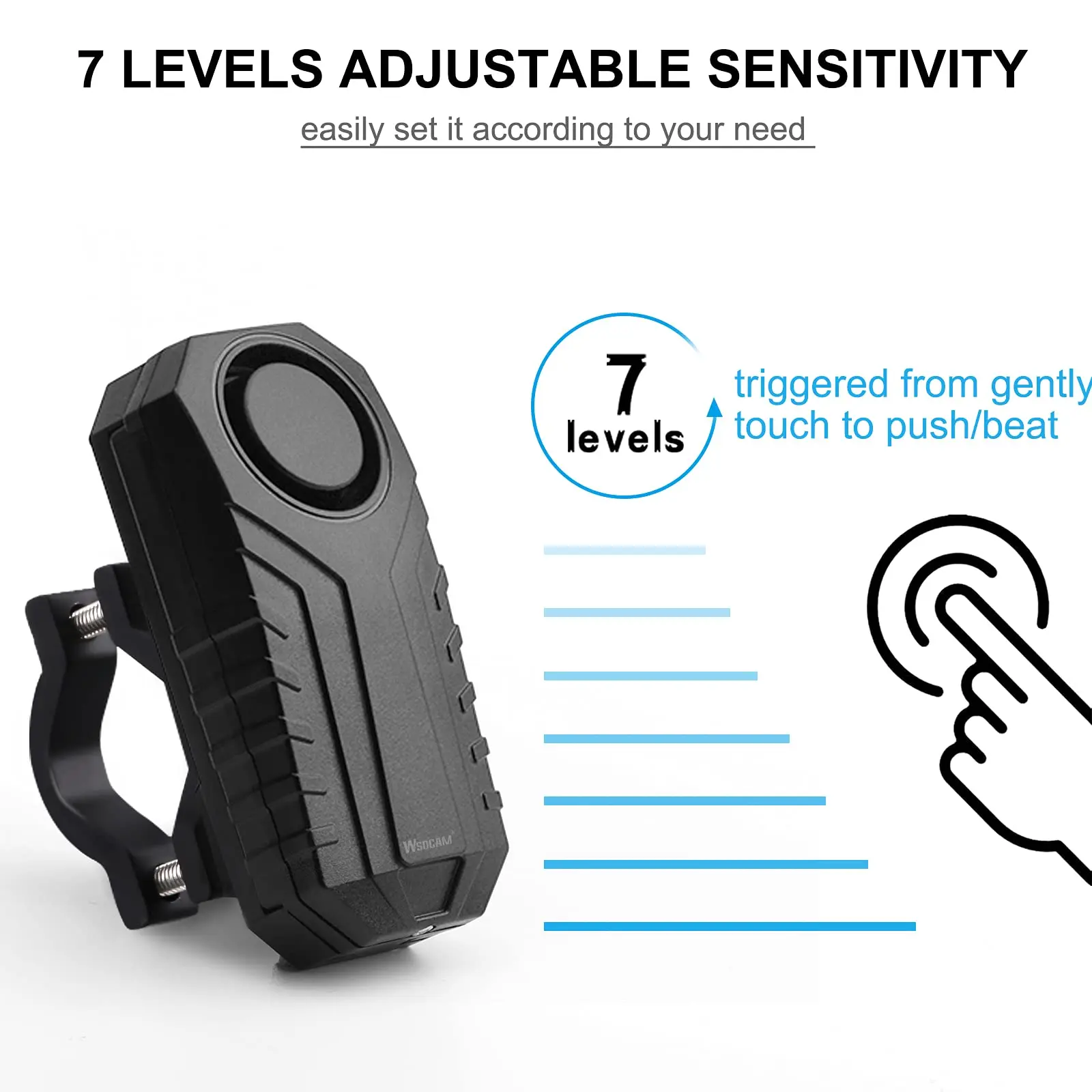 Bloopow Anti-Theft Motorcycle Bike Alarm with Mount 113dB Burglar Vibration Alarm Security System Waterproof with Remote