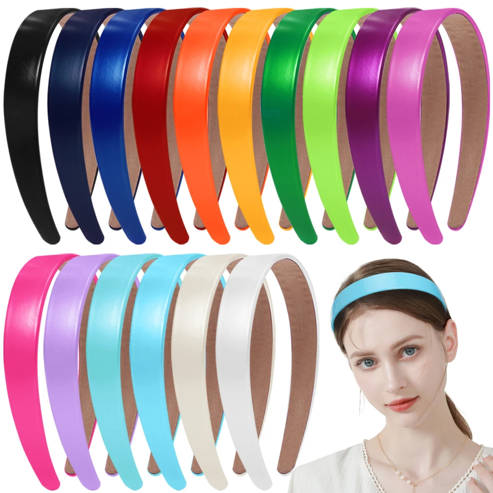 2023 New Vintage Satin Headband French Solid Color Simple Wide Face Wash Hair Band Korean Leisure Style Top One Hair Accessories j geils band live blow your face out 2lp atlantic 309087